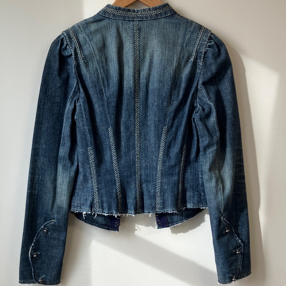 Elie Tahari Denim Jacket with Embroidered Details - Picture 8 of 15